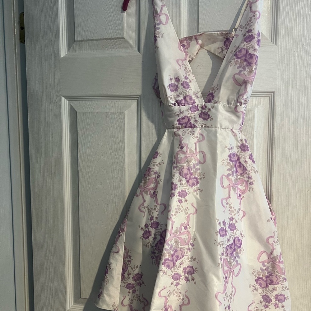 LoveShackFancy White Cream Sleeveless Halter A-Line Dress